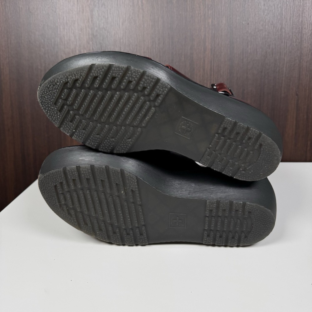 Dr. Martens Bessie Platform Leather Wedge Sandals Womens US 9 Oxblood Gladiator - Picture 13 of 16